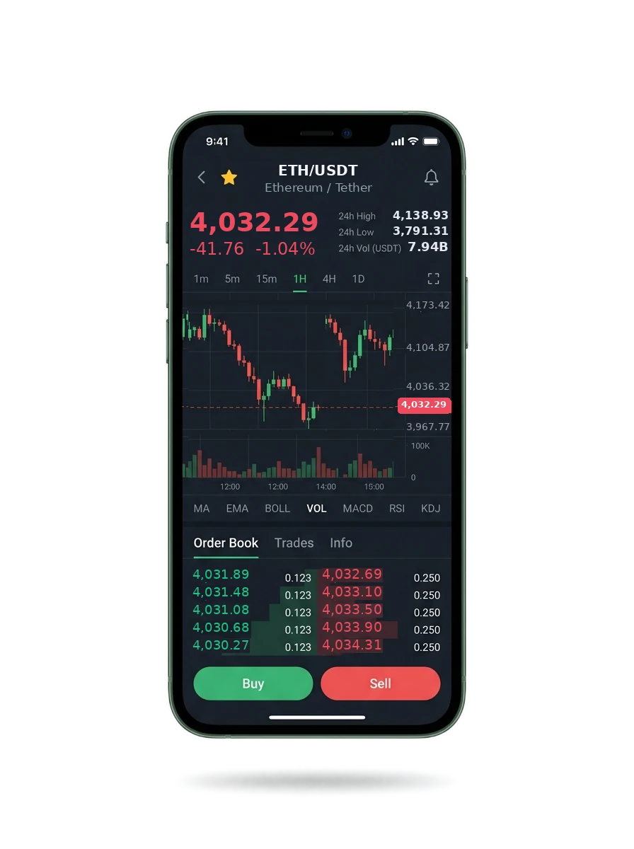 The same portfolio view on a phone screen
